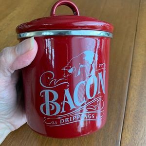 Bacon drippings canister.